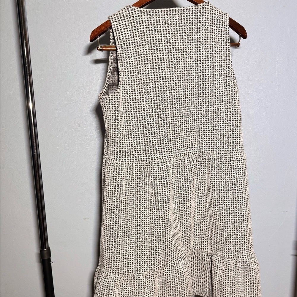 LOFT Sleeveless Black and White Checkered Midi Dress - Picture 2 of 3